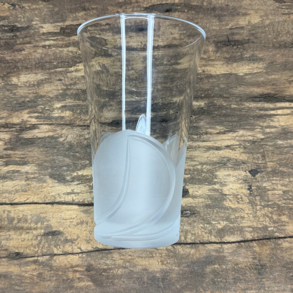 Vintage Frosted Sailboat Crystal Vase Nautical Coastal Decor D'Arques Style